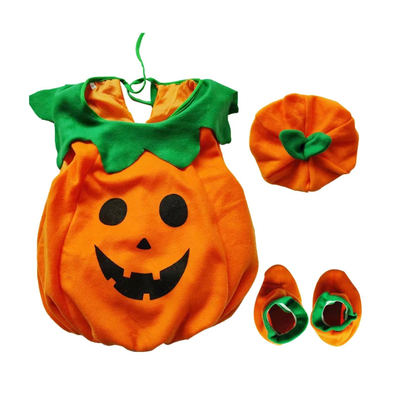 2025 Cosplay Pumpkin Jumpsuit Baby Girls Boys Halloween Costume Sets Carnival Party Clothes Baby Girl Set Holiday Gifts