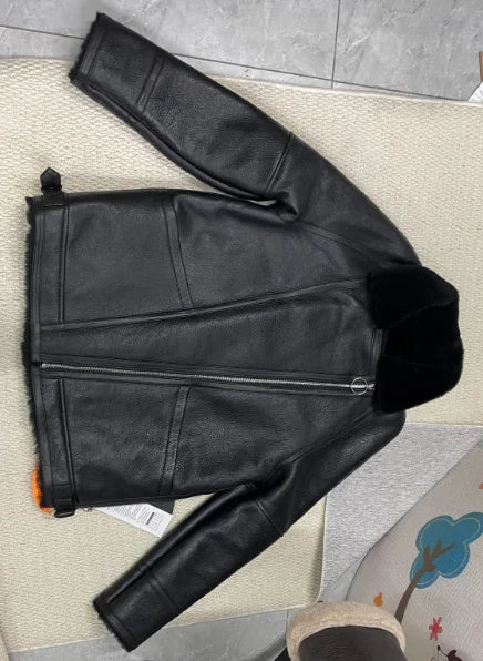 Natural Merino Sheepskin Wool Double Faced Fur Coat Women Motorcycle Leather Jacket Winter Clothes Woman 2024 дубленка женская