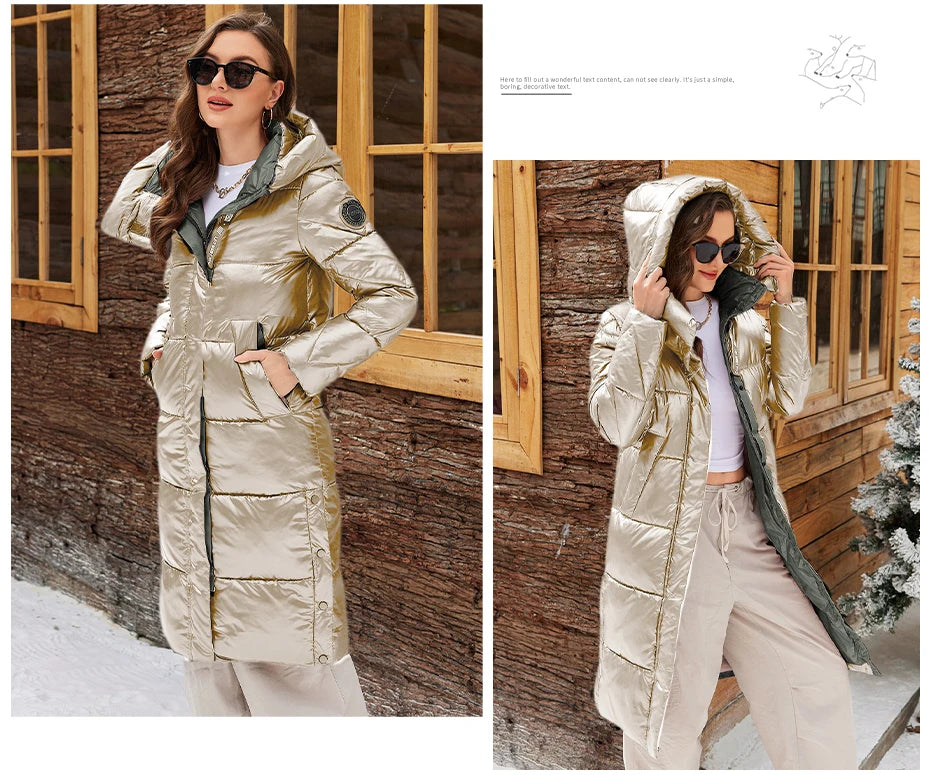 ICEbear 2024 Winter Fashionable Jacket Women's Hooded Warm Parkas Puffer Jackets Hight Quality Female Quilted Coat  GWD20155D