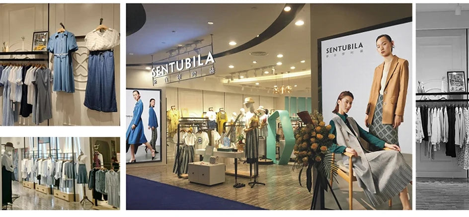 SENTUBILA Women's 100% Wool Long Coat Winter 2025 Classic Elegant Commuter Style Double-Faced Overcoat Ladies Clothes W54OA8780