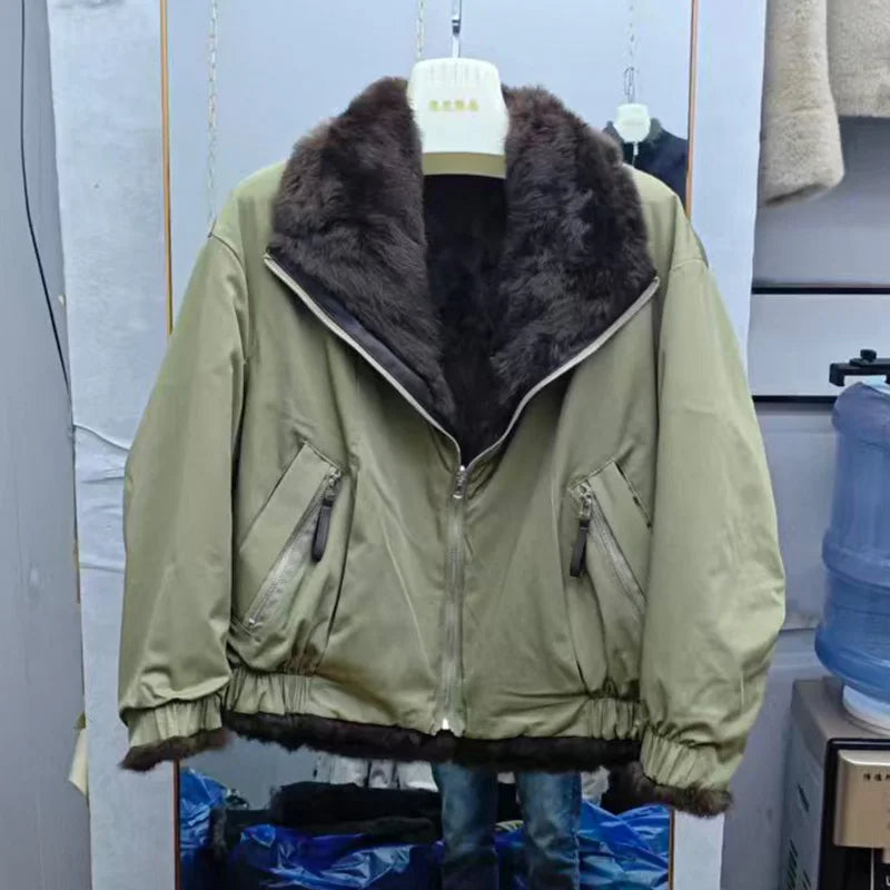 Women's Winter Jacket 2025 New Hot Natural Real Rabbit Fur Parka Coat Luxury Female With Warm Outerwears Fashion Trend Clothes