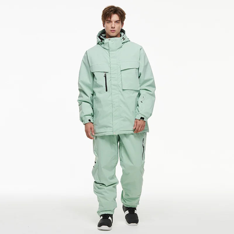 New Men Women Snow Clothes Snowboarding Suit Winter Windproof Waterproof Warm Ski Suit for Couple Jacket Pants Set Multi Color