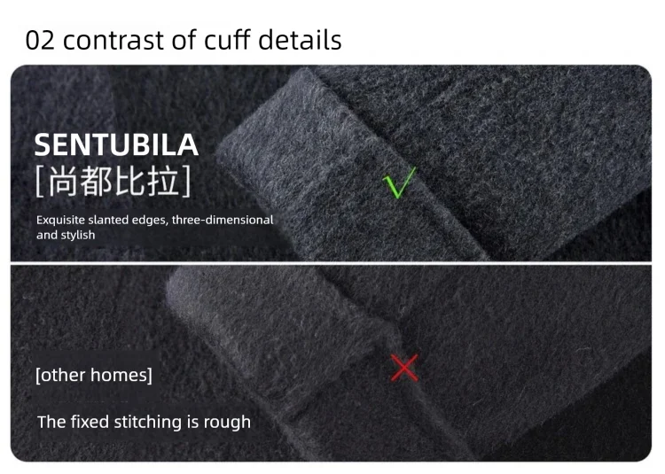 SENTUBILA Women's 100% Wool Long Coat Winter 2025 Classic Elegant Commuter Style Double-Faced Overcoat Ladies Clothes W54OA8780