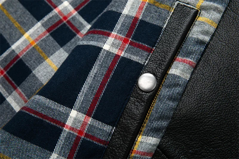 Real Cowhide Leather Jacket Men Leather Coat Motor Biker Clothing Riding Clothes Autumn Men Fashion Motorcycle Leather Jacket