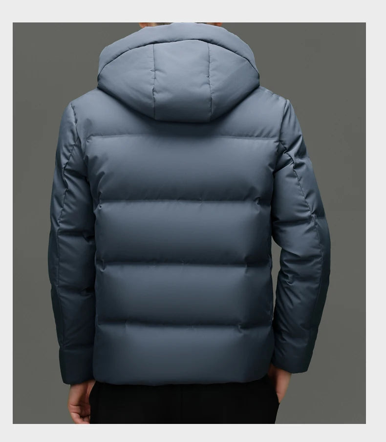 Real 85% Goose Down Jacket Men 2025 Winter Warm Puffer Coat Luxury Hood Thermal Outdoor Jacket Goose Down Parkas Zipper Clothes