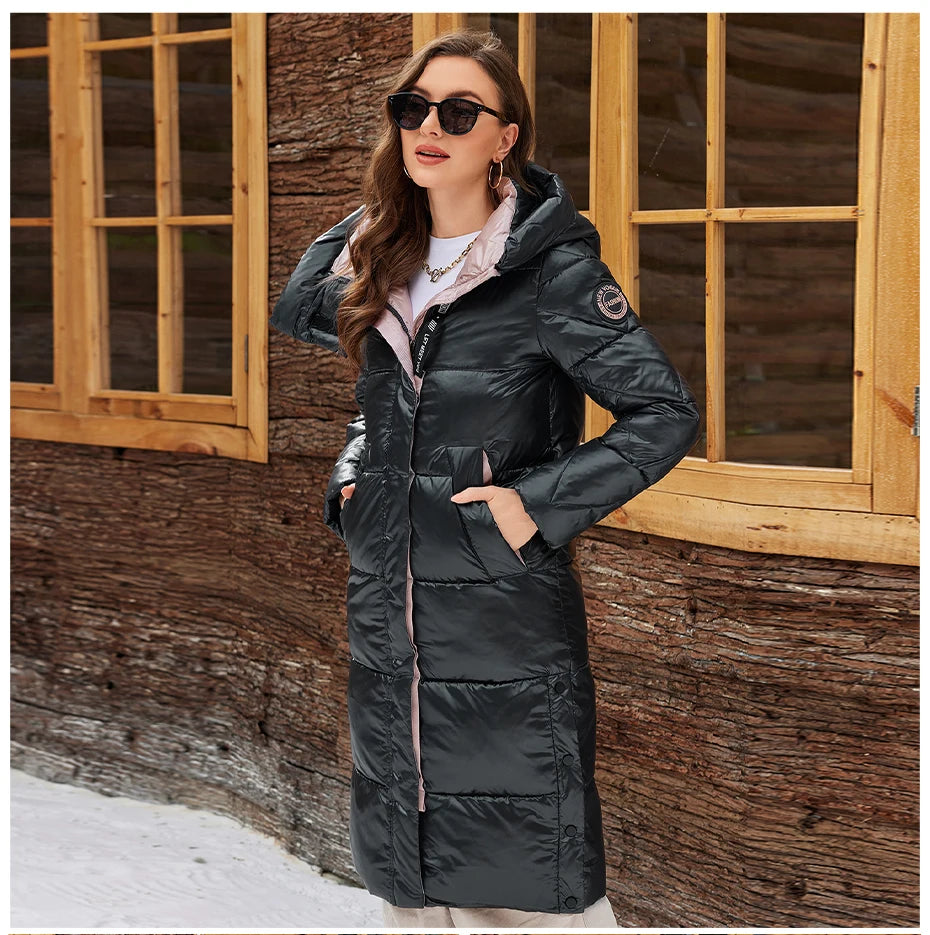ICEbear 2024 Winter Fashionable Jacket Women's Hooded Warm Parkas Puffer Jackets Hight Quality Female Quilted Coat  GWD20155D