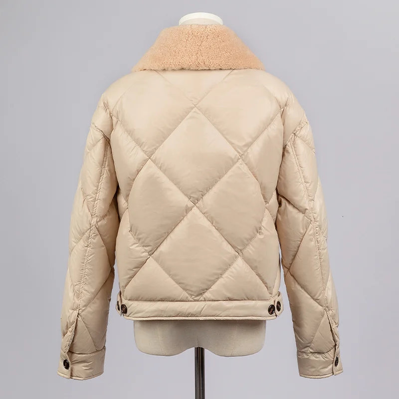 CA-42 High Quality Single Breasted Fur Collar 90% Duck Down Coat Clothes Women Down Coats For Winter Women's Down Coats