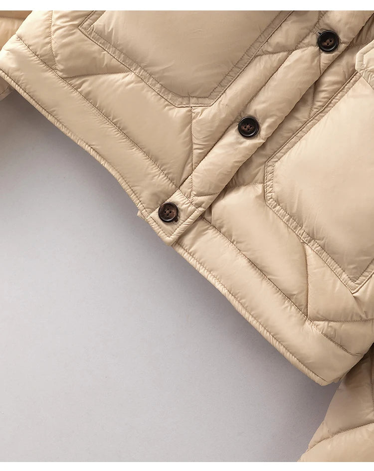 CA-42 High Quality Single Breasted Fur Collar 90% Duck Down Coat Clothes Women Down Coats For Winter Women's Down Coats