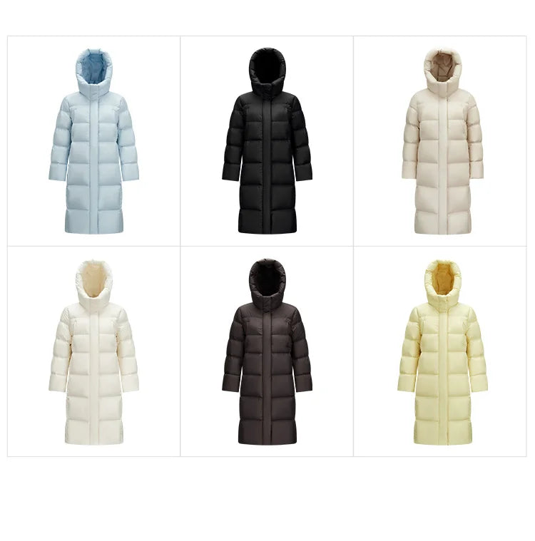 Semir Down Jacket Women Winter Long 90% Duck Down Waterproof Oil-proof Stain-proof 2025 New Solid Hooded winter woman clothes