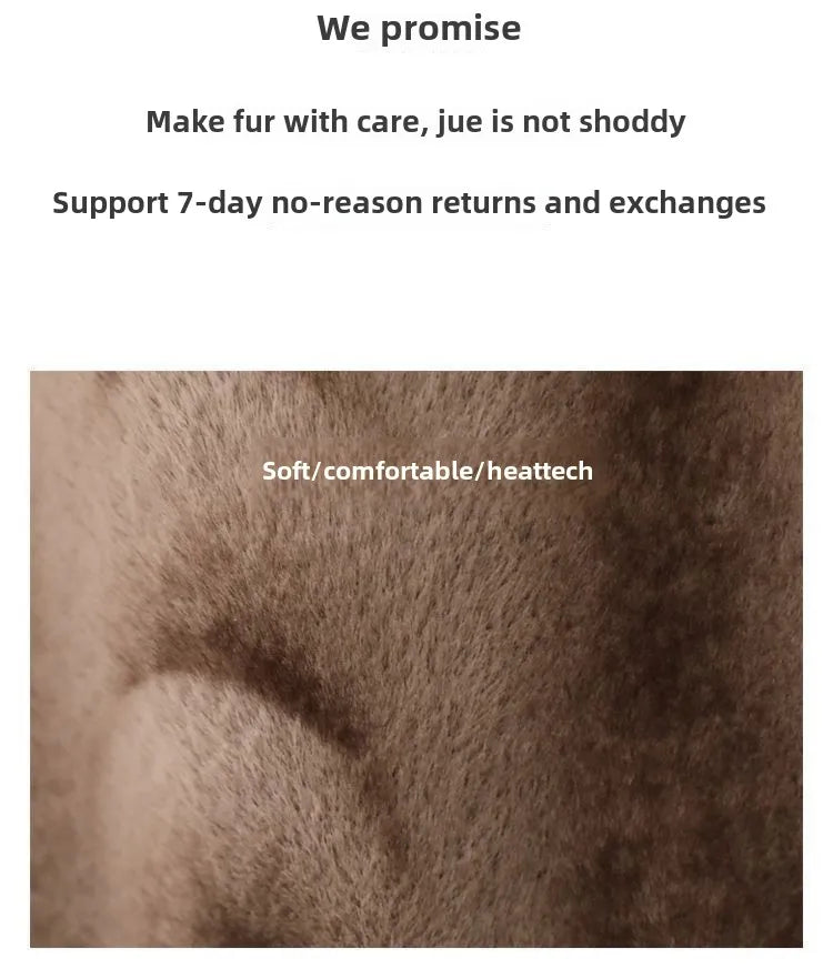 Faux Fur Coat for Women,Covered Button Jacket,Adjustable Waist,High Quality,Turn-down Collar Overcoat,Female Clothes,New,Winter