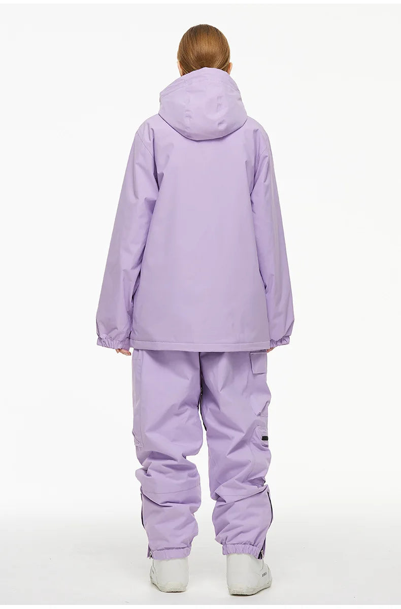 New Men Women Snow Clothes Snowboarding Suit Winter Windproof Waterproof Warm Ski Suit for Couple Jacket Pants Set Multi Color