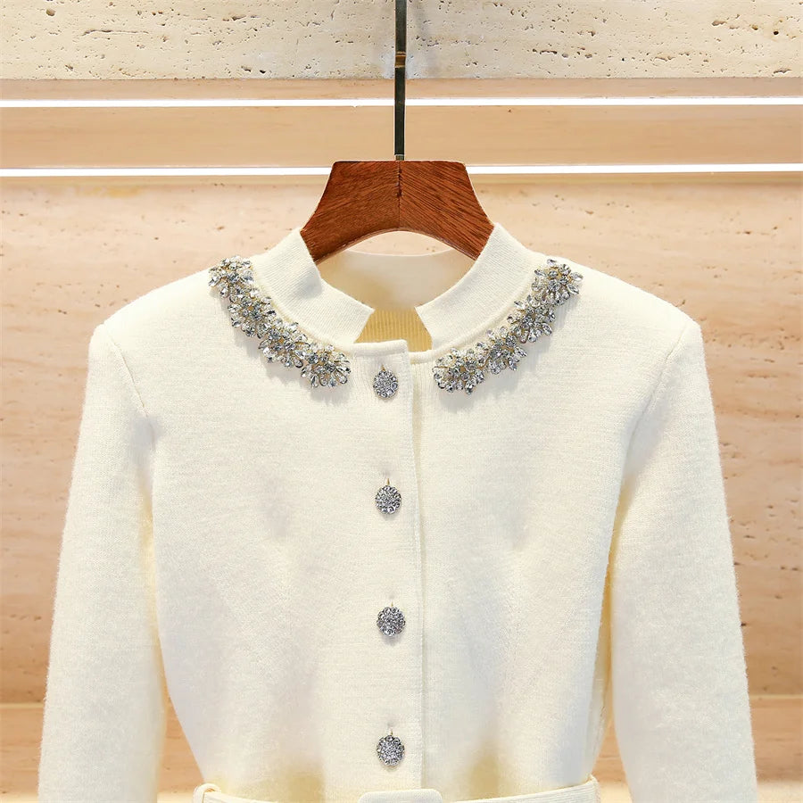 2025 Winter Women's Knitted Stretch Ruffled Corset Dress Elegant Ladies Dress y2k Clothes New Fashion High-Quality Party Skirt