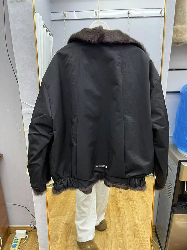Women's Winter Jacket 2025 New Hot Natural Real Rabbit Fur Parka Coat Luxury Female With Warm Outerwears Fashion Trend Clothes