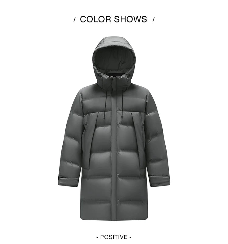 Semir Down Jacket Men Long Hooded Loose Simple Versatile 2025 Winter Man Clothes Winter Outerwear