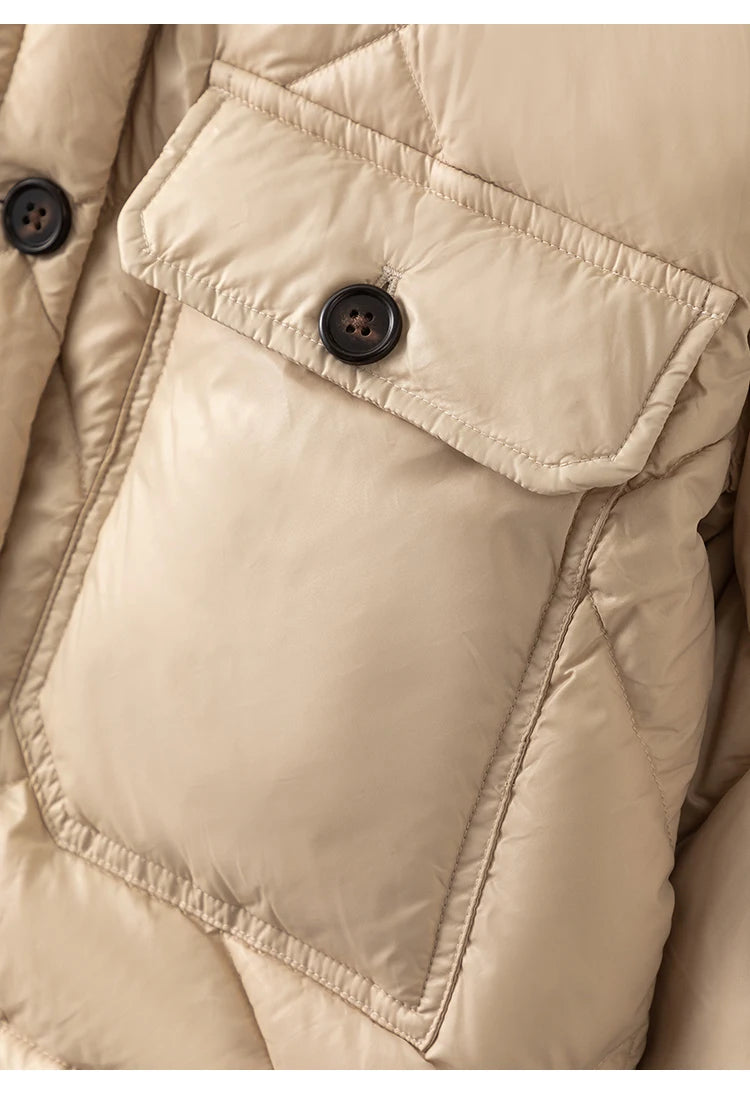 CA-42 High Quality Single Breasted Fur Collar 90% Duck Down Coat Clothes Women Down Coats For Winter Women's Down Coats