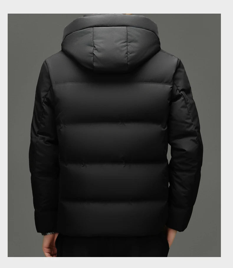 Real 85% Goose Down Jacket Men 2025 Winter Warm Puffer Coat Luxury Hood Thermal Outdoor Jacket Goose Down Parkas Zipper Clothes