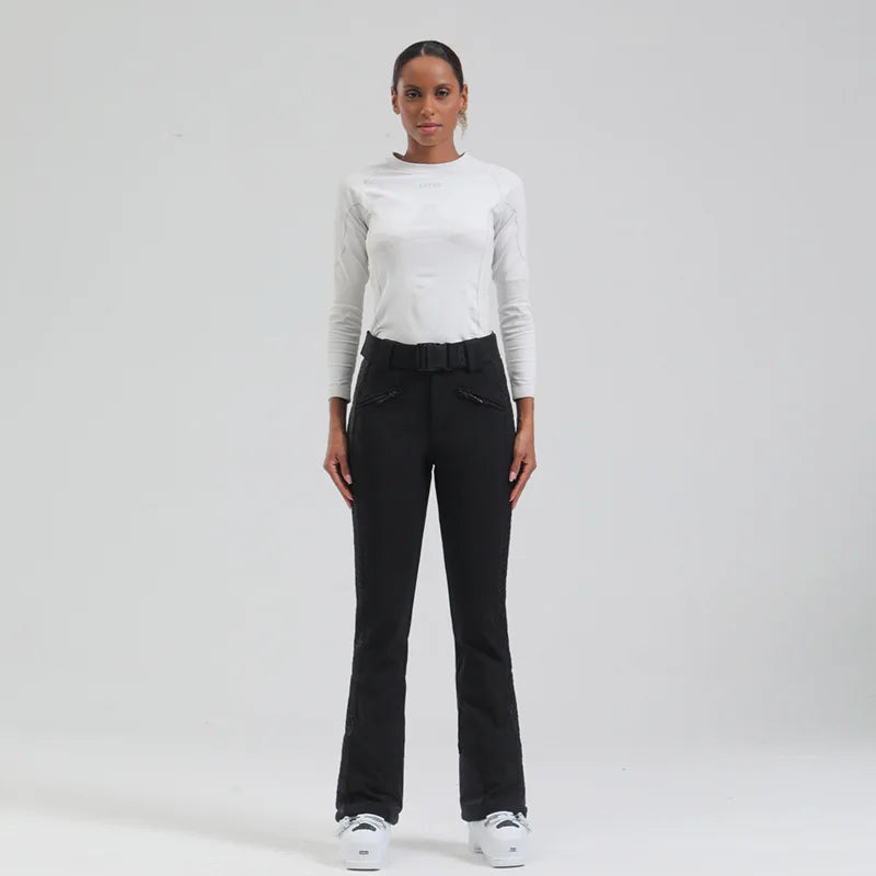 Female Slim Skiing Pants Outdoor Windproof Warm Snow Trousers New Elasticity Women Snowboard Clothes Winter Waterproof Britches