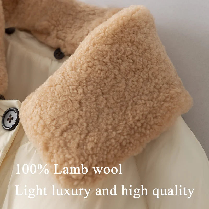 CA-42 High Quality Single Breasted Fur Collar 90% Duck Down Coat Clothes Women Down Coats For Winter Women's Down Coats