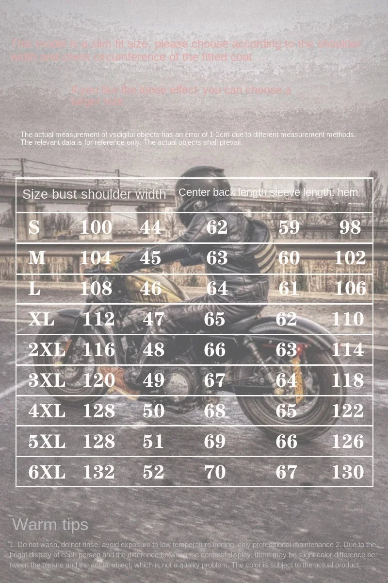 Real Cowhide Leather Jacket Men Leather Coat Motor Biker Clothing Riding Clothes Autumn Men Fashion Motorcycle Leather Jacket