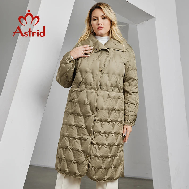 Astrid 2023 Plus Size Women's Winter Parka – Thick Bio Down Hooded Quilted Coat