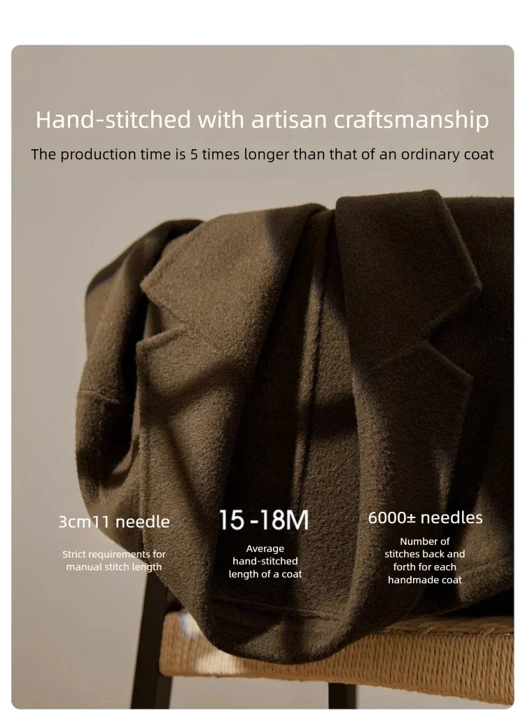 SENTUBILA Women's 100% Wool Long Coat Winter 2025 Classic Elegant Commuter Style Double-Faced Overcoat Ladies Clothes W54OA8780