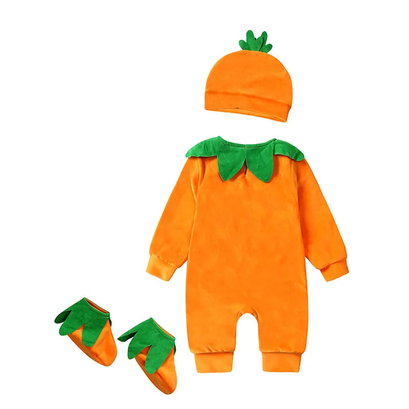 2025 Cosplay Pumpkin Jumpsuit Baby Girls Boys Halloween Costume Sets Carnival Party Clothes Baby Girl Set Holiday Gifts