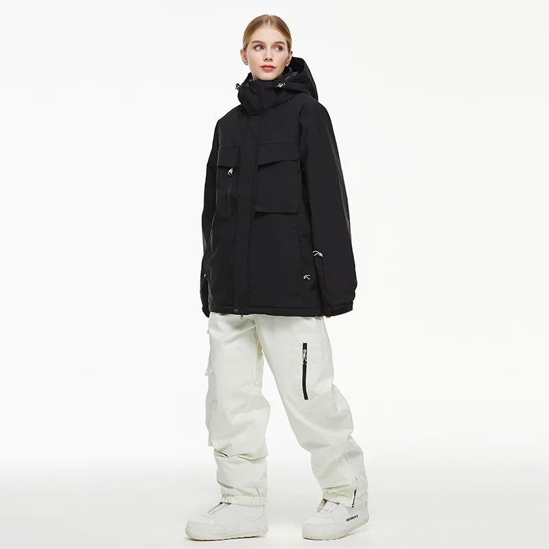 New Men Women Snow Clothes Snowboarding Suit Winter Windproof Waterproof Warm Ski Suit for Couple Jacket Pants Set Multi Color