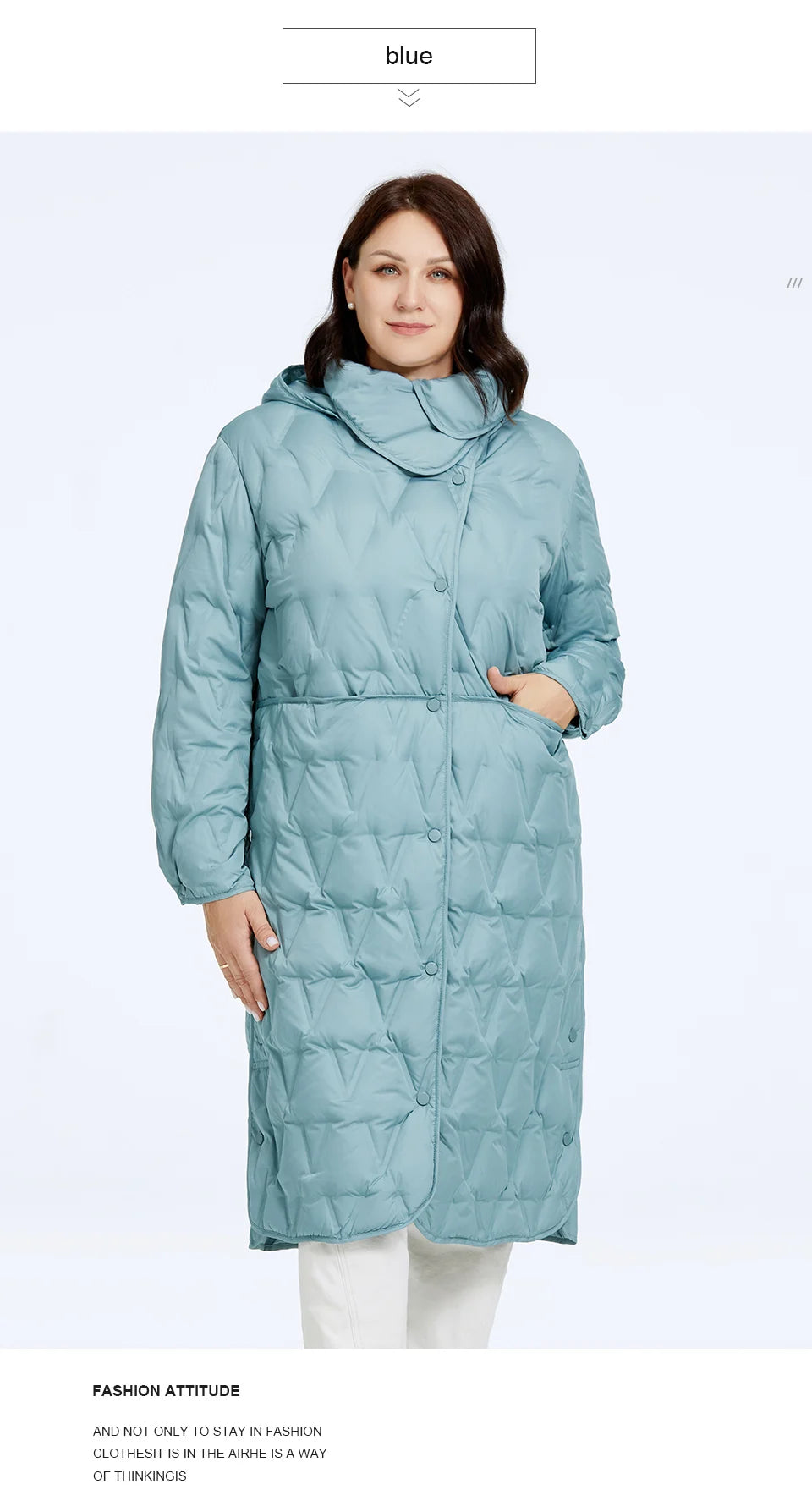 Astrid 2023 Plus Size Women's Winter Parka – Thick Bio Down Hooded Quilted Coat