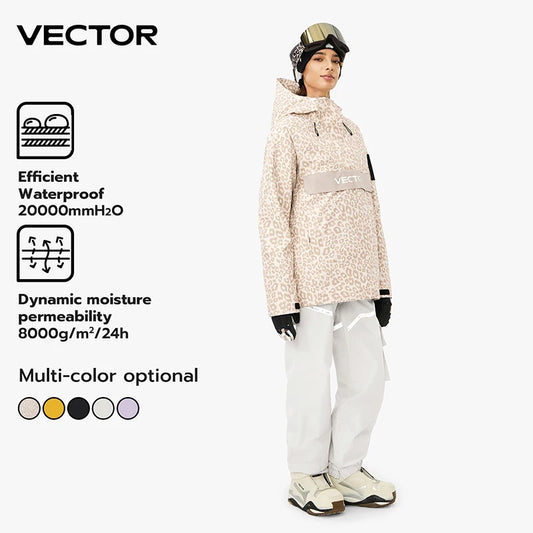 VECTOR Brand Adult Ski Wear Women Man Hooded Sweater Trend Ski Wear Thickened Warmth and Waterproof Equipment Jacket Women