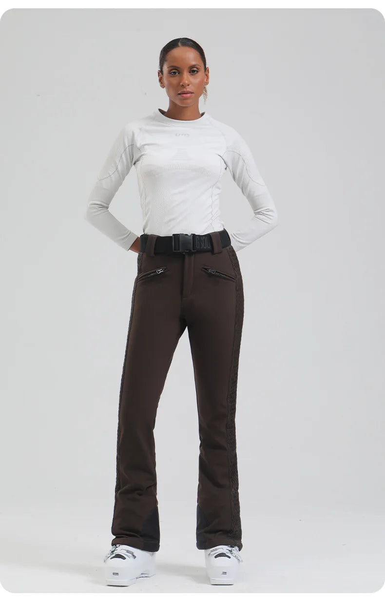 Female Slim Skiing Pants Outdoor Windproof Warm Snow Trousers New Elasticity Women Snowboard Clothes Winter Waterproof Britches