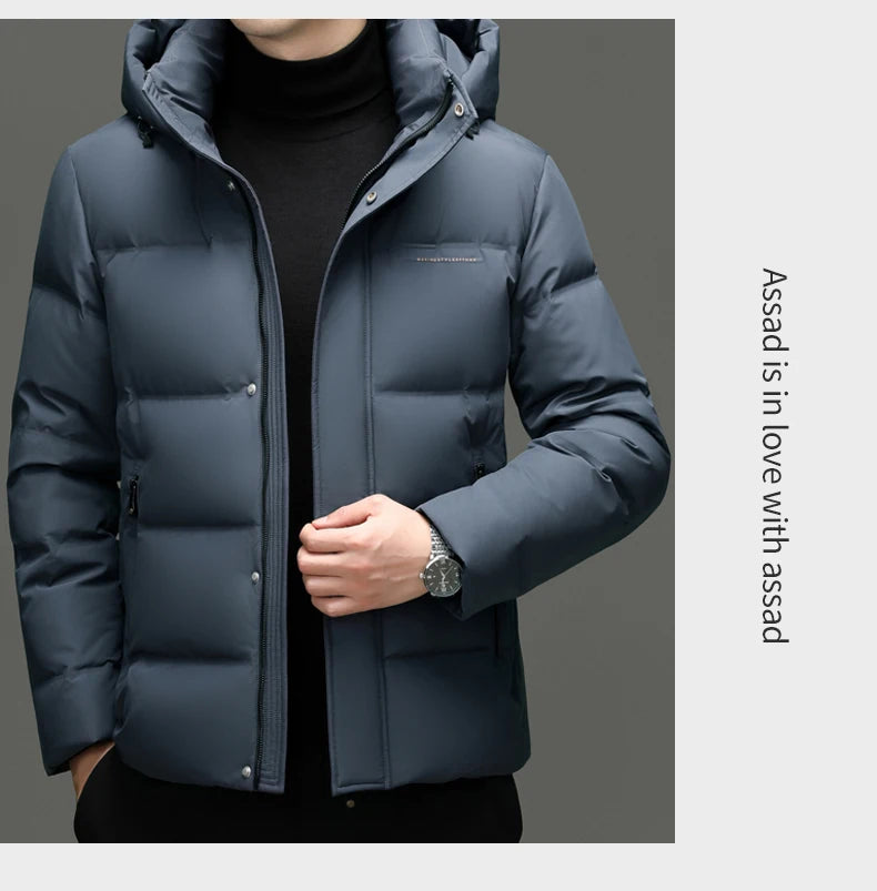 Real 85% Goose Down Jacket Men 2025 Winter Warm Puffer Coat Luxury Hood Thermal Outdoor Jacket Goose Down Parkas Zipper Clothes