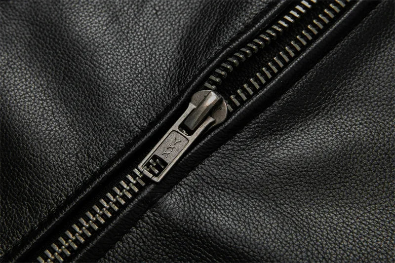 Real Cowhide Leather Jacket Men Leather Coat Motor Biker Clothing Riding Clothes Autumn Men Fashion Motorcycle Leather Jacket