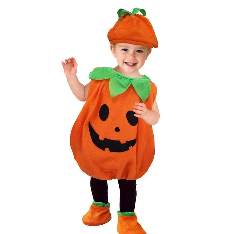 2025 Cosplay Pumpkin Jumpsuit Baby Girls Boys Halloween Costume Sets Carnival Party Clothes Baby Girl Set Holiday Gifts