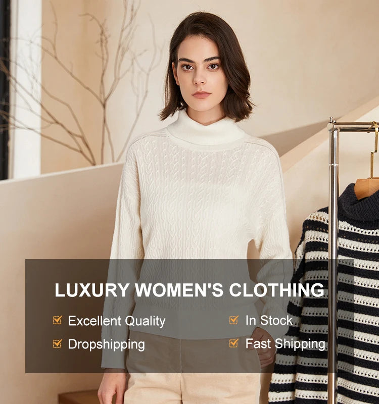 BC-210 Luxury Clothes Elastic Waist Solid Color Casual 100% Cashmere Trousers For Women  Women's Pants & Trousers