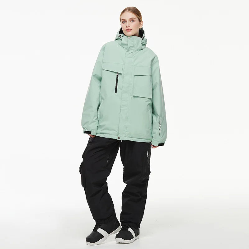 New Men Women Snow Clothes Snowboarding Suit Winter Windproof Waterproof Warm Ski Suit for Couple Jacket Pants Set Multi Color