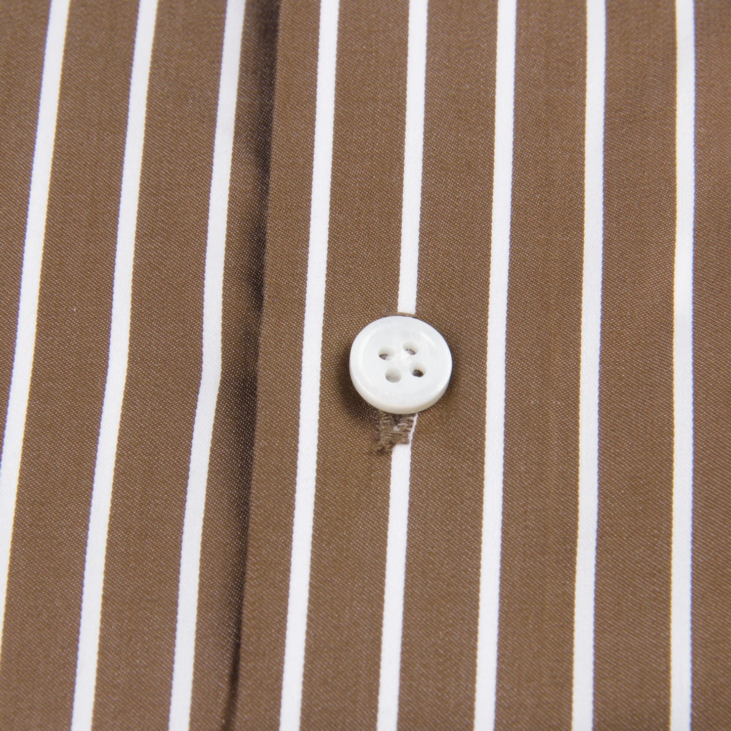 Luxury Dark Brown Chalk Stripe Shirt for Men – Tailor-Made Cotton Business Dress Shirt