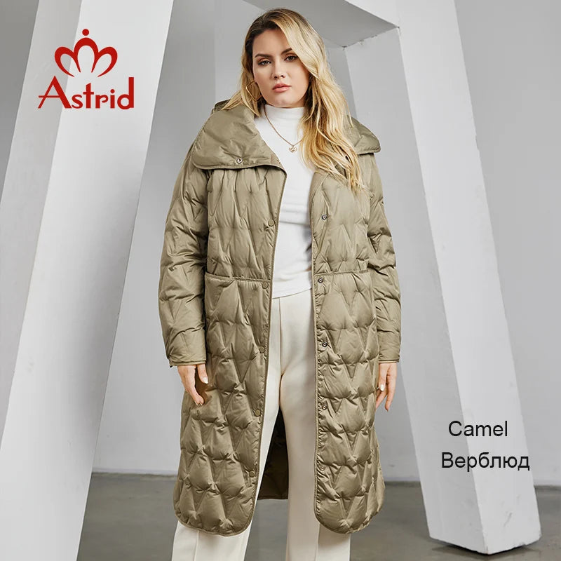 Astrid 2023 Plus Size Women's Winter Parka – Thick Bio Down Hooded Quilted Coat