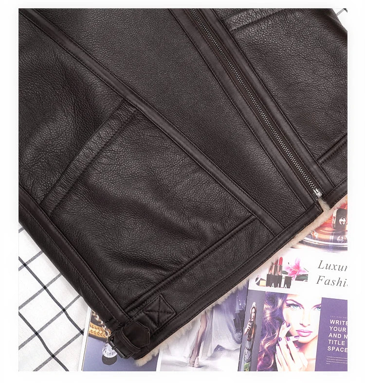 Natural Merino Sheepskin Wool Double Faced Fur Coat Women Motorcycle Leather Jacket Winter Clothes Woman 2024 дубленка женская