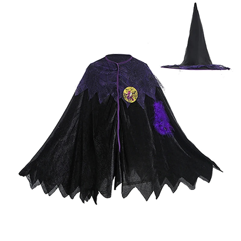 6 Styles Girls Halloween Witch Costume Kids Cosplay Bat Ghost Bride Little Red Riding Hood Dress Kids Carnival Party Clothes