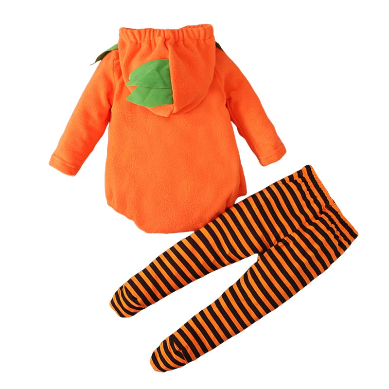 2025 Cosplay Pumpkin Jumpsuit Baby Girls Boys Halloween Costume Sets Carnival Party Clothes Baby Girl Set Holiday Gifts