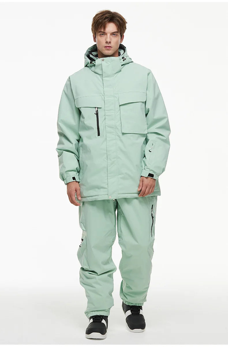 New Men Women Snow Clothes Snowboarding Suit Winter Windproof Waterproof Warm Ski Suit for Couple Jacket Pants Set Multi Color