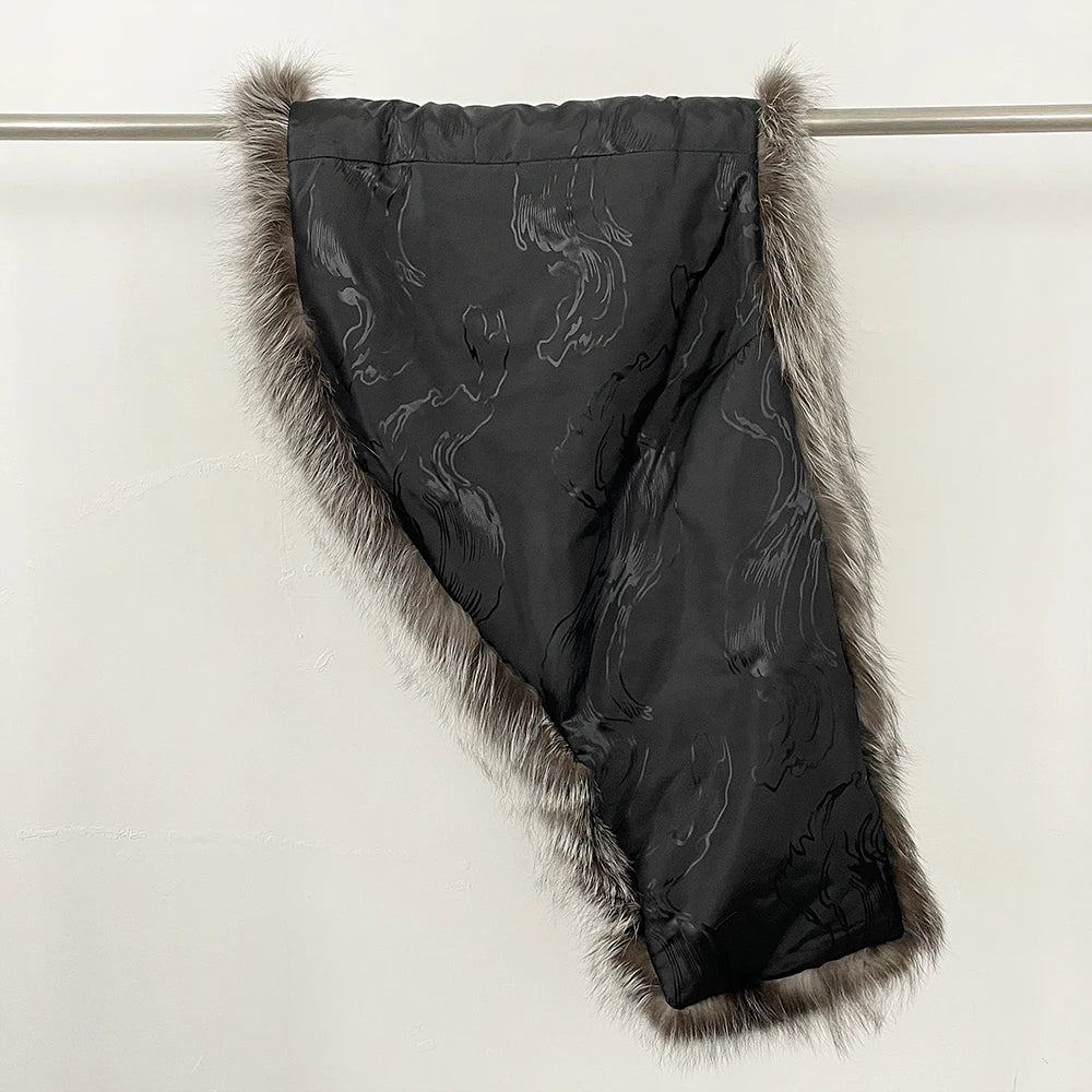 OFTBUY New Winter Thickened Warm Clothes Women Natural Mink Fur Cape Coat Female Real Fox Fur Sleeveless Shawl Jacket Outerwear