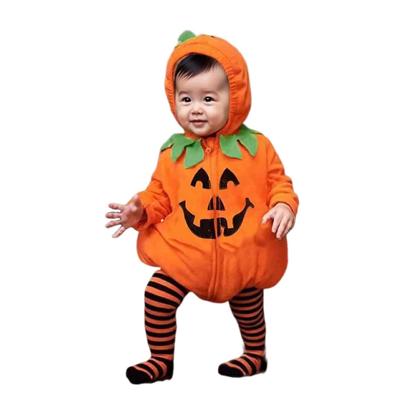 2025 Cosplay Pumpkin Jumpsuit Baby Girls Boys Halloween Costume Sets Carnival Party Clothes Baby Girl Set Holiday Gifts