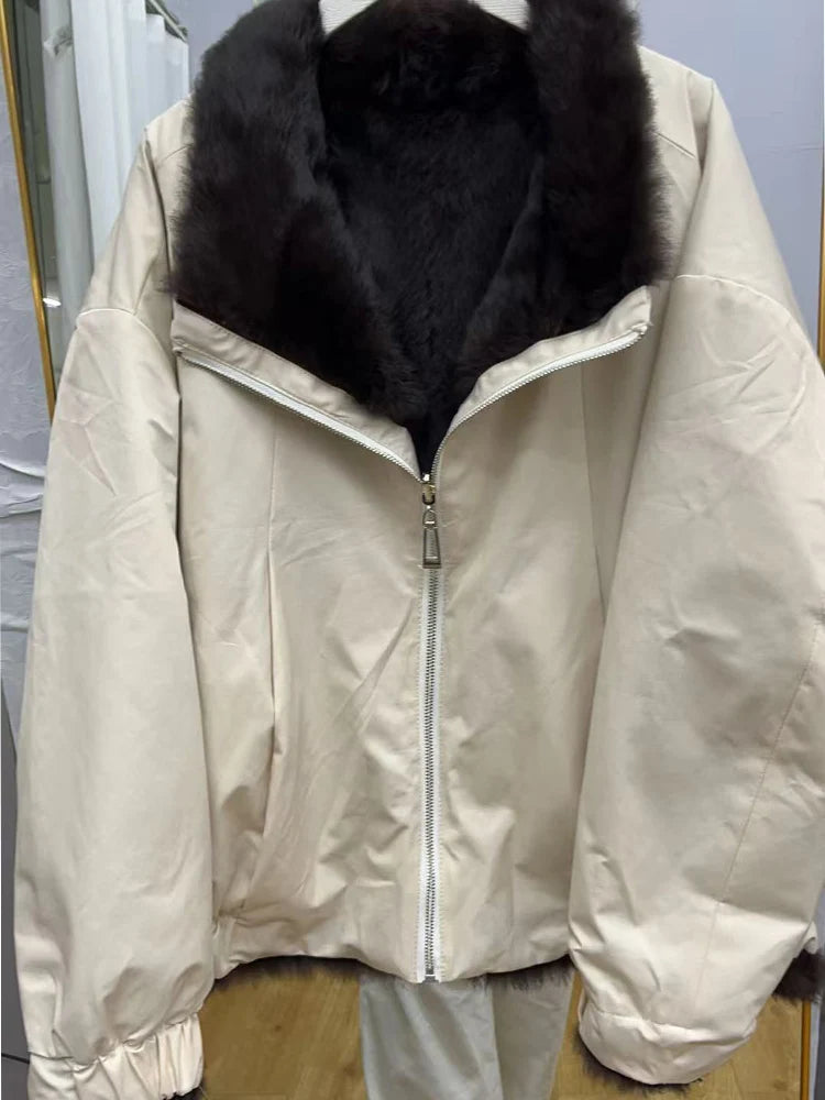 Women's Winter Jacket 2025 New Hot Natural Real Rabbit Fur Parka Coat Luxury Female With Warm Outerwears Fashion Trend Clothes