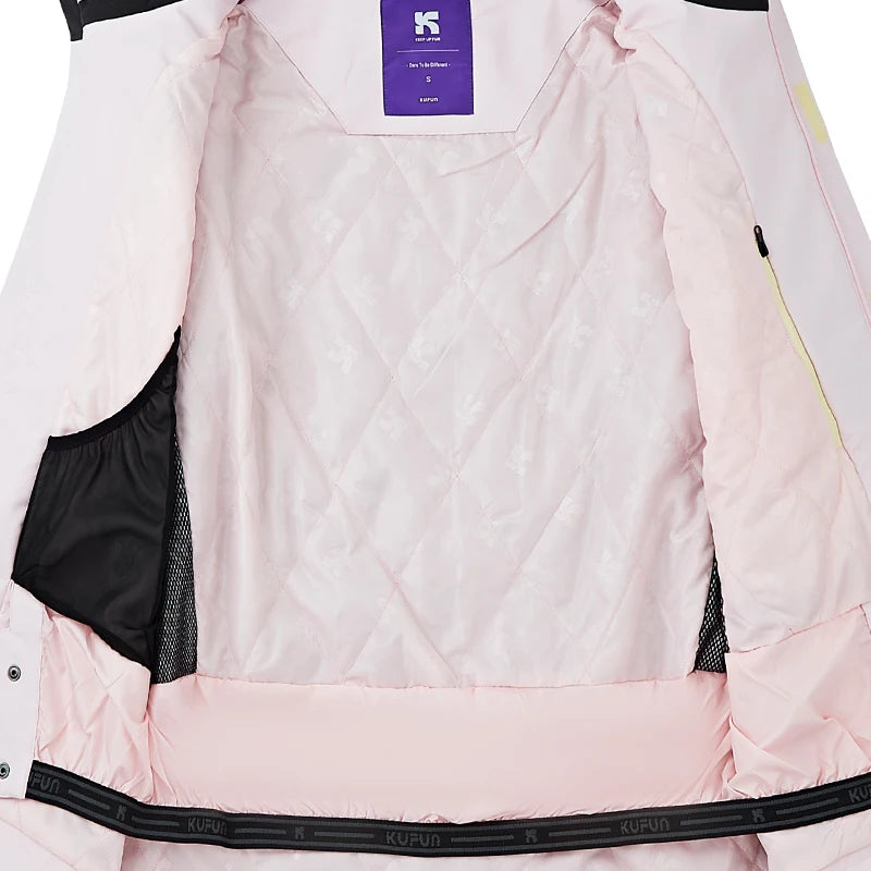 KUFUN Ski Wear Outfits Snowboard Waterproof Windproof Thickened 3L Snow Jacket Top Pants Trousers Loose Casual Man Lady Teenager