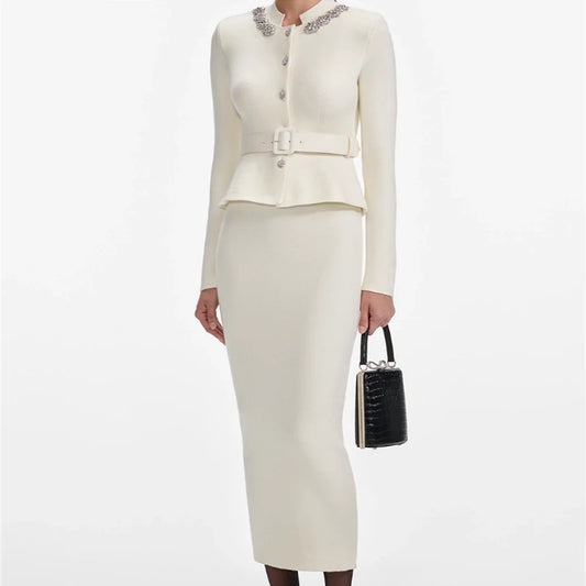 2025 Winter Women's Knitted Stretch Ruffled Corset Dress Elegant Ladies Dress y2k Clothes New Fashion High-Quality Party Skirt