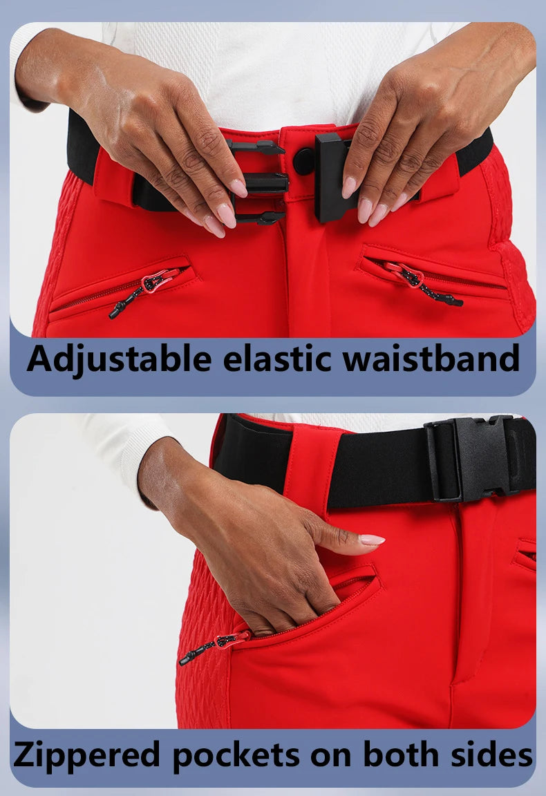 Female Slim Skiing Pants Outdoor Windproof Warm Snow Trousers New Elasticity Women Snowboard Clothes Winter Waterproof Britches