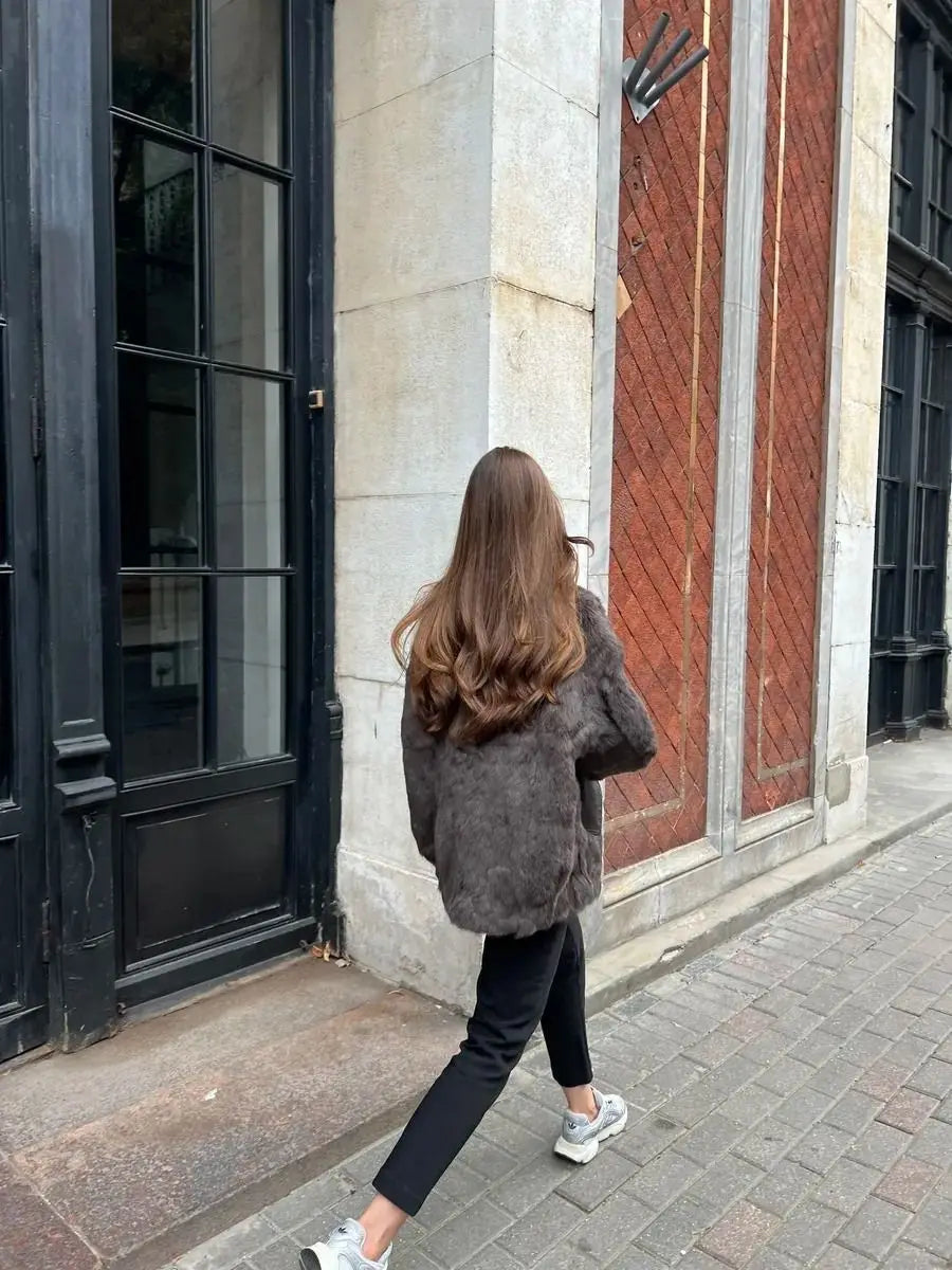 Women's Winter Jacket 2025 New Hot Natural Real Rabbit Fur Parka Coat Luxury Female With Warm Outerwears Fashion Trend Clothes