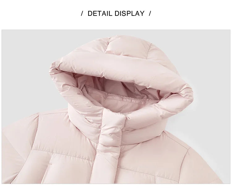 Semir Down Jacket Women Winter Long 90% Duck Down Waterproof Oil-proof Stain-proof 2025 New Solid Hooded winter woman clothes