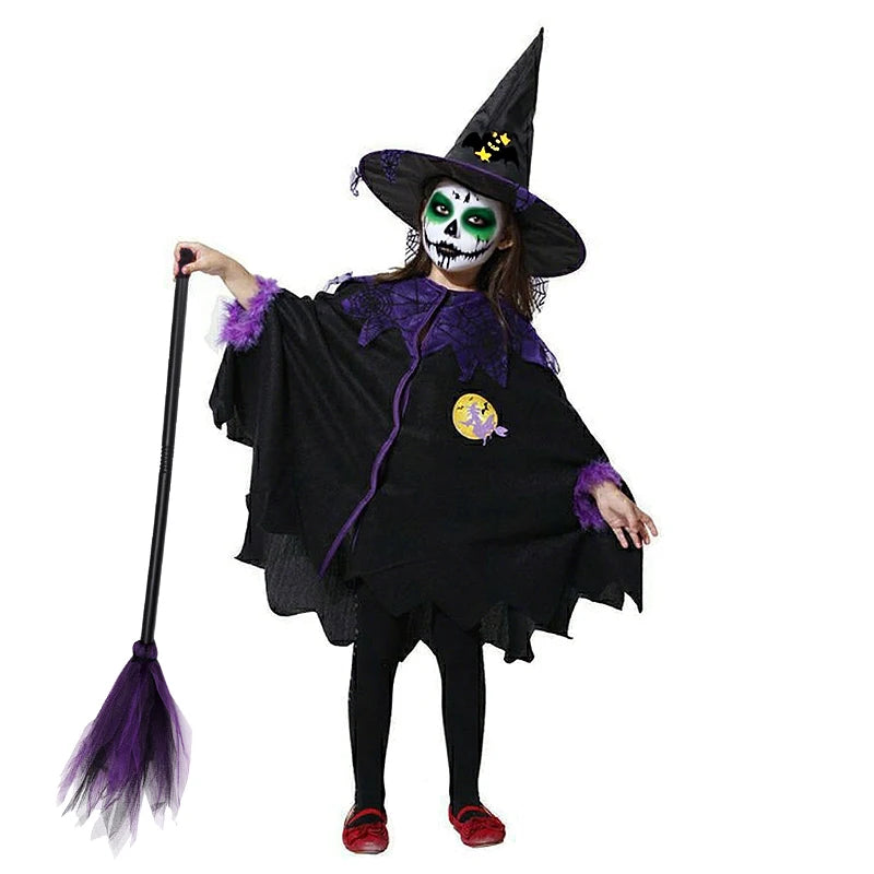 6 Styles Girls Halloween Witch Costume Kids Cosplay Bat Ghost Bride Little Red Riding Hood Dress Kids Carnival Party Clothes